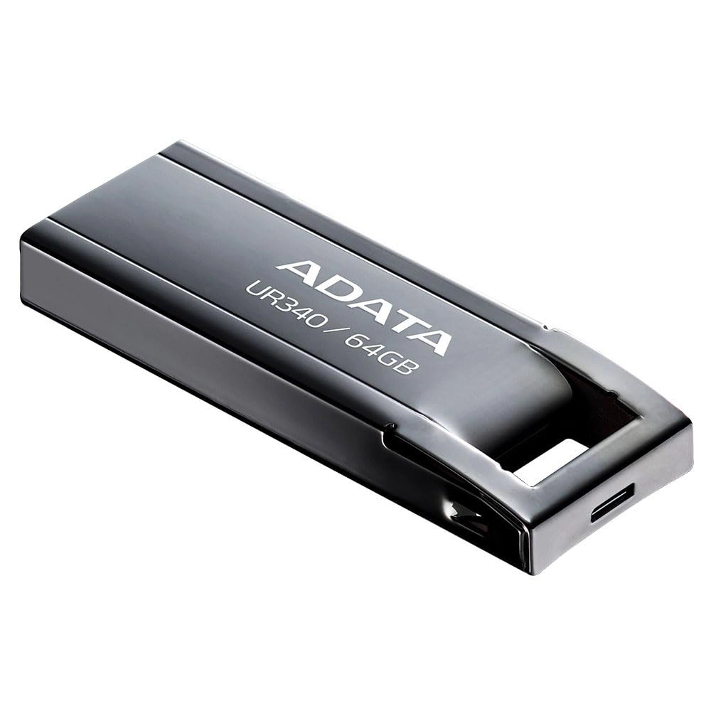 ADATA, UR340 64GB USB 3.2 Gen1 Metal Flash Drive Spillproof Shockproof Dustproof USB Flash Drive Memory Stick Black - Image 2