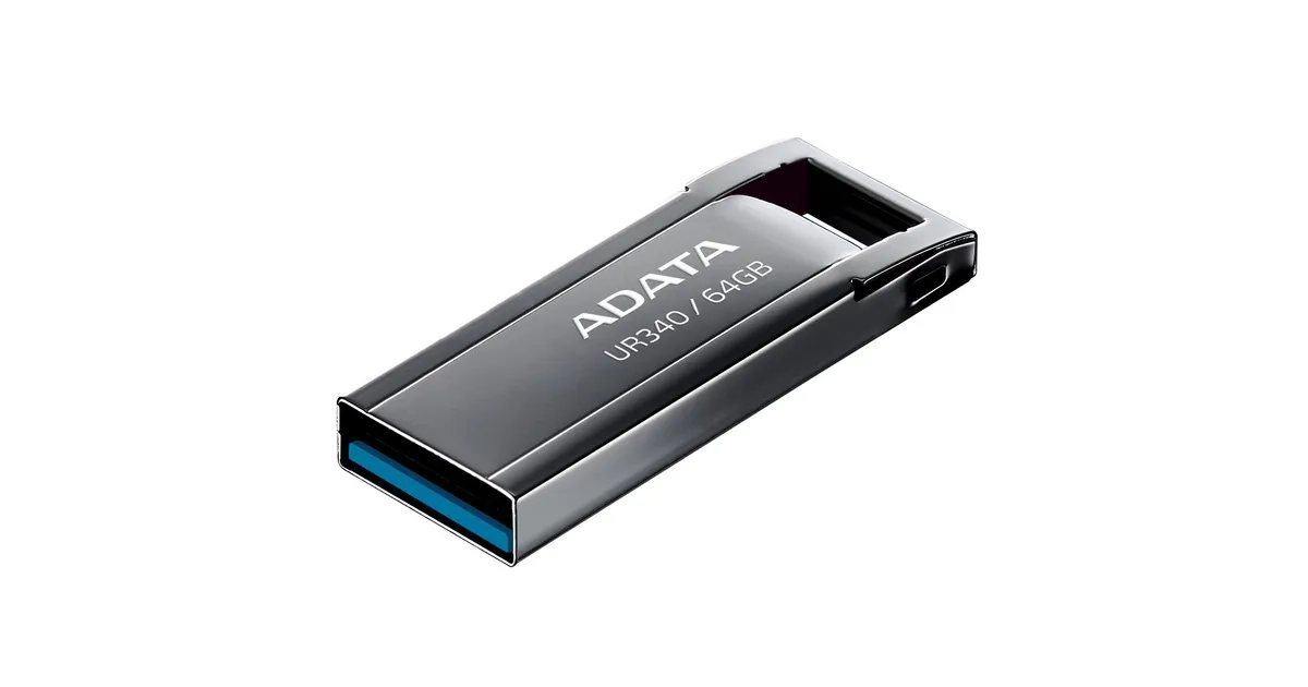 ADATA, UR340 64GB USB 3.2 Gen1 Metal Flash Drive Spillproof Shockproof Dustproof USB Flash Drive Memory Stick Black - Image 3