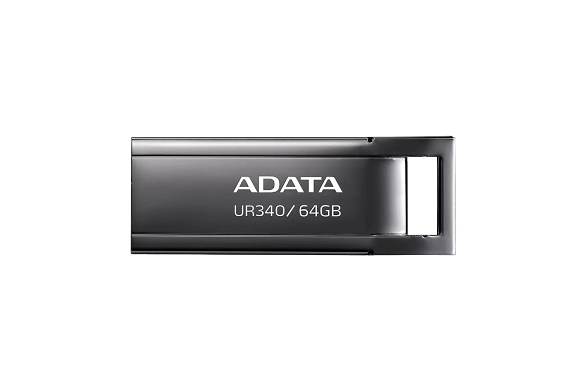 ADATA, UR340 64GB USB 3.2 Gen1 Metal Flash Drive Spillproof Shockproof Dustproof USB Flash Drive Memory Stick Black